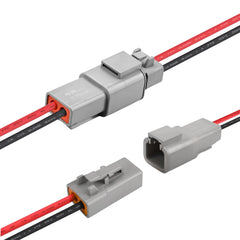 JRready front packaging showing two Deutsch DTP pigtail sets and included manual benefit: quick identification