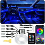 Jushope front packaging showing full RGB fiber optic ambient lighting kit and contents