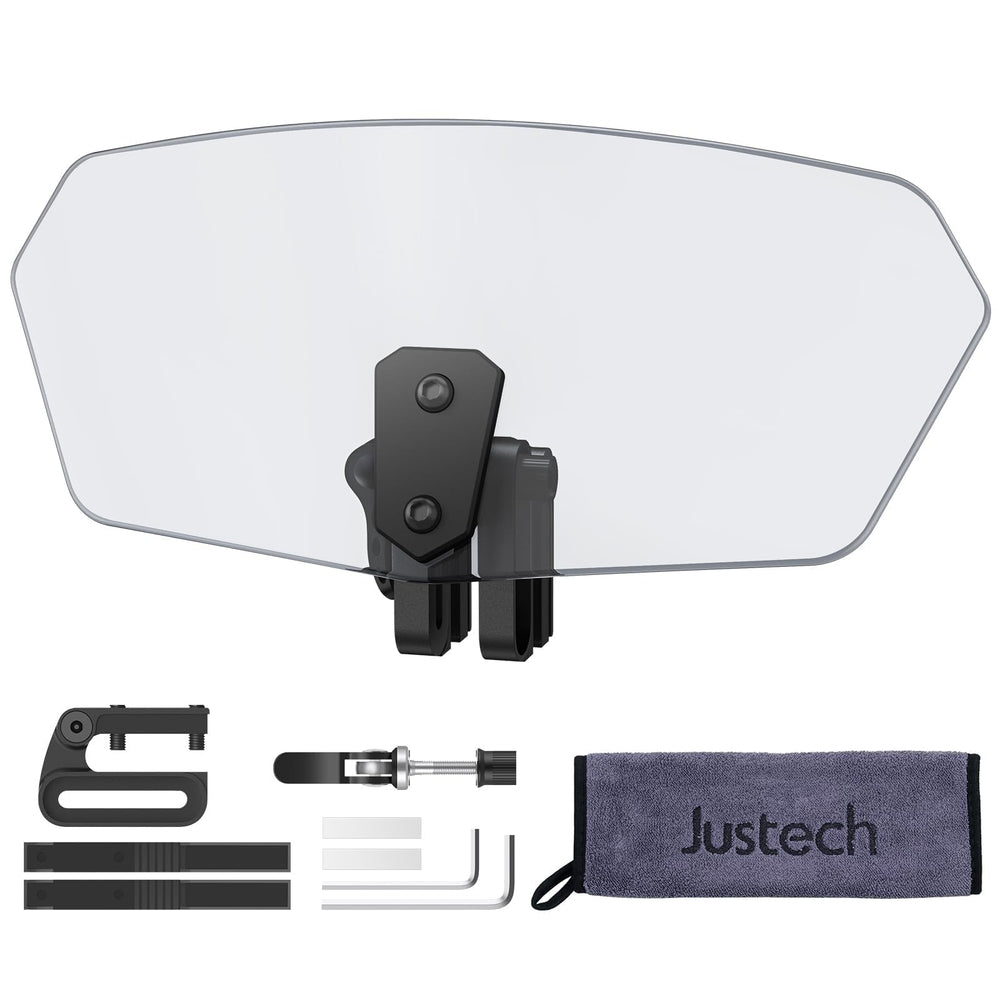Justech front view of smoke deflector showing clean lines and wind protection benefit