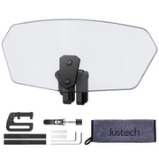 Justech front view of smoke deflector showing clean lines and wind protection benefit