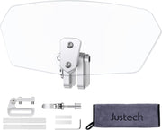 Justech front view of clear deflector showing aerodynamic benefit