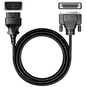 JUTA front OBD2 16-pin connector showing secure plug fit and fast connection