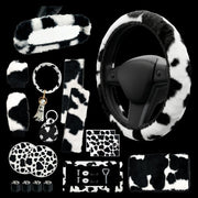 JUYQZ full cow print set displayed together for cohesive cabin styling