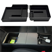 JVMA front view of XL console organizer showing added capacity and neat storage