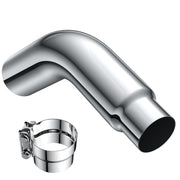 JY PERFORMANCE front view chrome exhaust elbow showcasing polished finish and clean fit