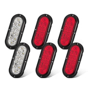 JZYZQBX front view of 6 inch oval LED tail light showing bright output