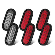 JZYZQBX front view of six-piece oval trailer light kit shows complete set and easy replacement