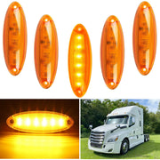 JZYZQBX front view of five amber cab marker lights showing kit completeness and improved visibility
