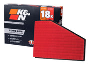 K&N front view of filter showing shape and fit for easy replacement