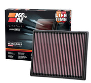 K&N front view of 33-5116 filter showing shape and fitment benefit