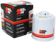 K&N front view of HP-1008 filter showing canister and label, durable protection