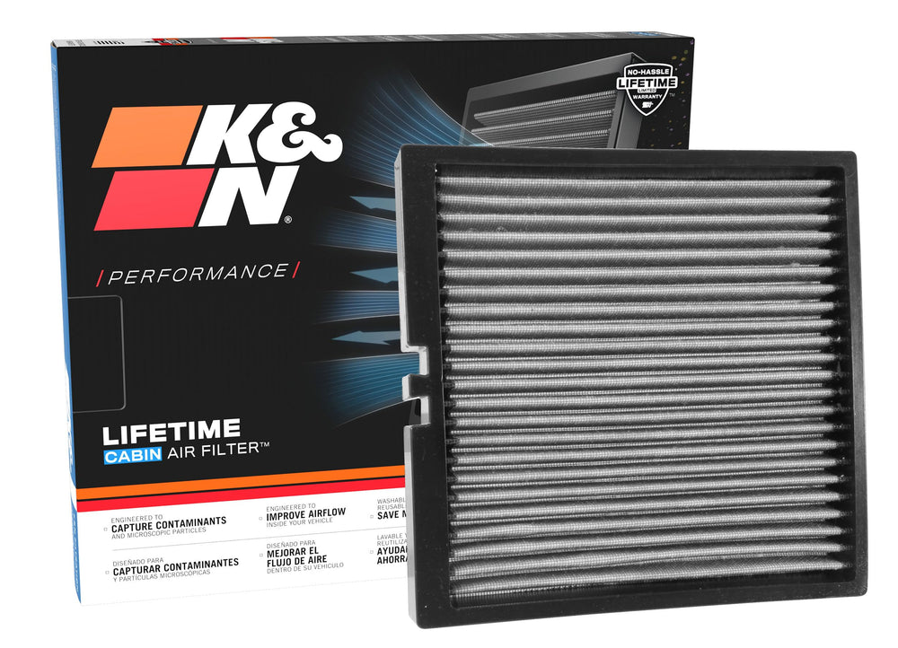 K&N VF2044 front packaging showing product and benefit improved airflow
