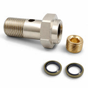 K-MOTOR PERFORMANCE banjo bolt front view showing compact design and easy swap