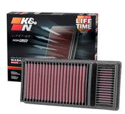 K&N front view of 33-5010 showing fit and instant airflow benefit