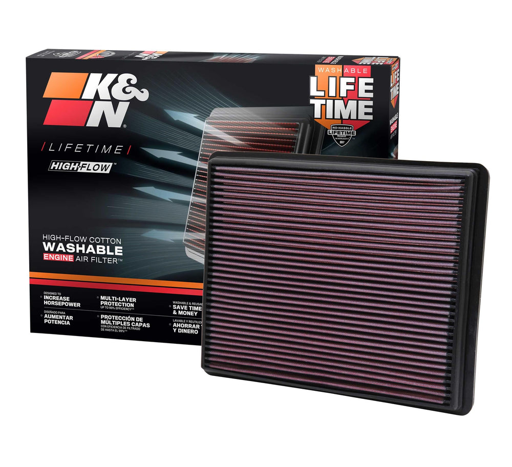 K&N 33-2129 front view showing filter shape and fit benefit