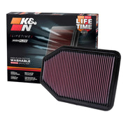 K&N front packaging 22-2364 showing compatibility and fit benefits