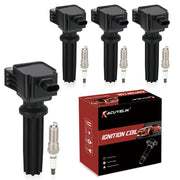 KacuYelin complete coil pack and spark plug kit front packaging showing contents and fitment benefits