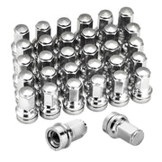 KADRICK front view of 32pcs chrome lug nuts showing full kit and neat packaging benefit durability