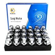 KADRICK front view of 24 lug nuts showing chrome finish and complete set benefits