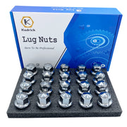 Kadrick front view of 20pcs lug nuts showing chrome finish and set completeness for reliable replacement