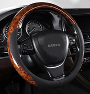 KAFEEK front view wood-grain cover showcasing refined aesthetic and protection