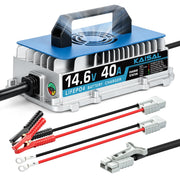 KAISAL front view showing charger and cables for quick portable charging