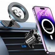 Kaistyle front view of MagSafe car mount showing compact design and reliable hold