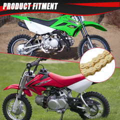 KAMIER chain installed on a mini dirt bike showing improved drivetrain reliability