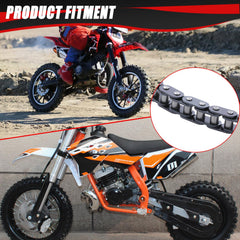 KAMIER chain installed on a mini dirt bike demonstrating correct fit and improved drivetrain performance