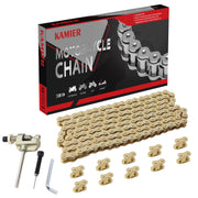 KAMIER front view of packaged #35 140-link chain kit showing contents and label