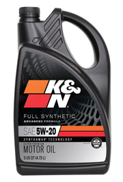 K&N front label on 5W-20 bottle showing product identity and benefits