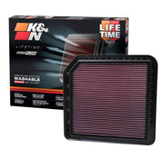 K&N front packaging showing model 33-2456 and quick-fit benefit