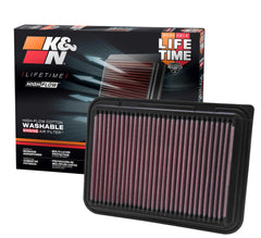 K&N front view of filter showing shape and immediate airflow benefit