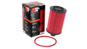 K&N oil filter front view showing durable canister and fitment benefit