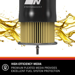 K&N PF-2000 pleated media close-up highlighting fine filtration performance