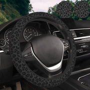 KARREAL steering wheel cover front view showing leopard print and bold styling benefits