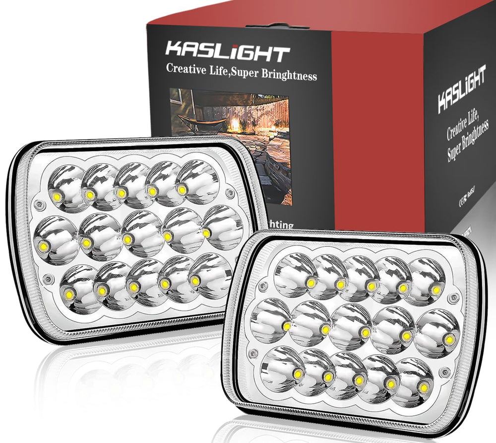 KASLIGHT front view showing paired headlights and clear optics for brighter road visibility