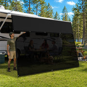 Kavrixo front view showing full awning shade providing cool shaded space