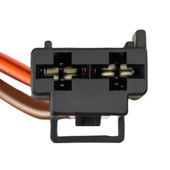 KAX blower motor connector detail showing two-port male plug for easy hookup
