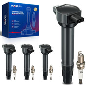 KAX front packaging showing ignition coils and iridium plugs, clear kit benefit
