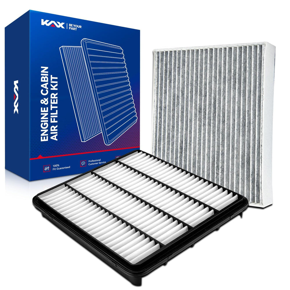 KAX front packaging showing both engine and cabin filters, quick purchase benefit