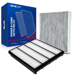 KAX front packaging showing both engine and cabin filters, quick purchase benefit