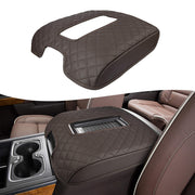 KBH front view of dark brown armrest cover showing tailored fit and clean lines for comfort