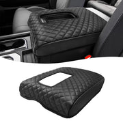 KBH front view showing black armrest cover installed with a clean fit and protection
