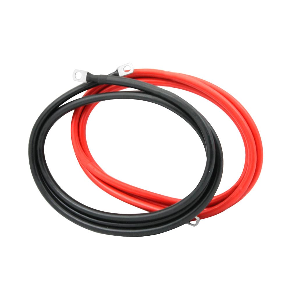 KEDAKEJI 2 AWG front view of red and black paired cables showing length and colors for easy polarity