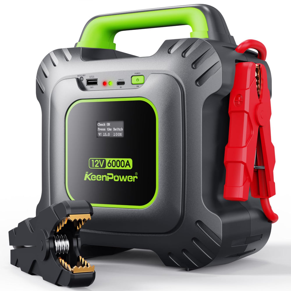 KeenPower front panel showing ports and rugged casing for quick roadside starts