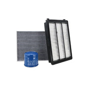 Kefly front packaging showing complete triple-filter kit and clear fitment