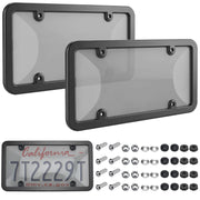 KEKTNP clear frame front view showing full plate visibility and sleek protection