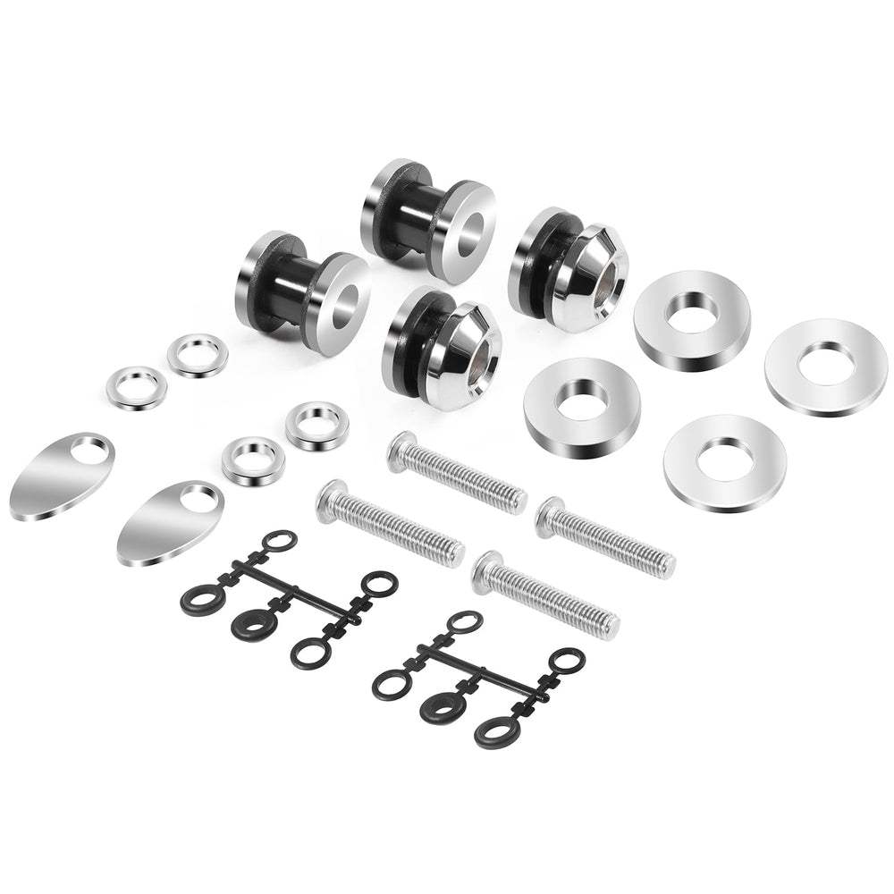 kekykm front view of chrome docking kit showing mounting points and sturdy design benefit