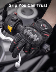 KEMIMOTO backhand carbon shell close-up for knuckle impact protection